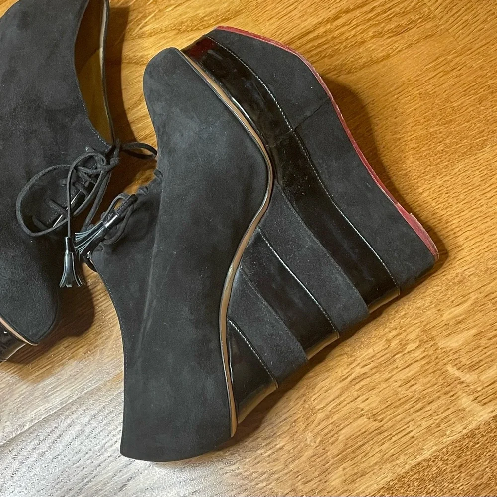 Charlotte Olympia Dark Academia Wednesday Adams Martha Wedge Oxfords